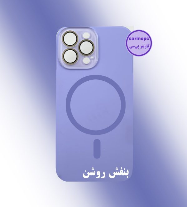 قاب سیلیکونی آیفون 15 پرومکس مگ سیف دار و دارای محافظ لنز