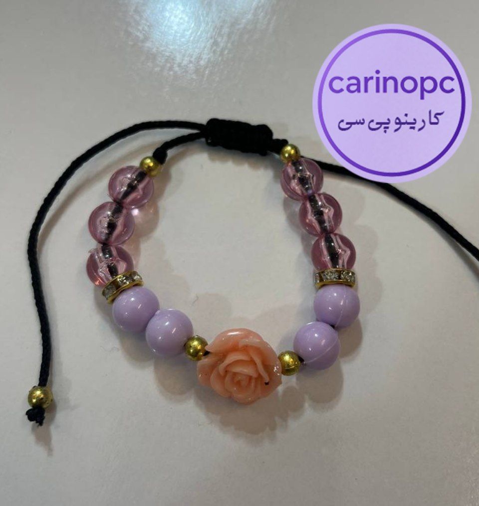 دستبند طرح‌گل رز با قفل کشویی کد02